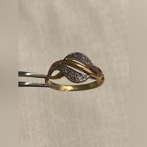 Vintage European Russian 18k (750) Yellow Gold Natural Diamond Ring